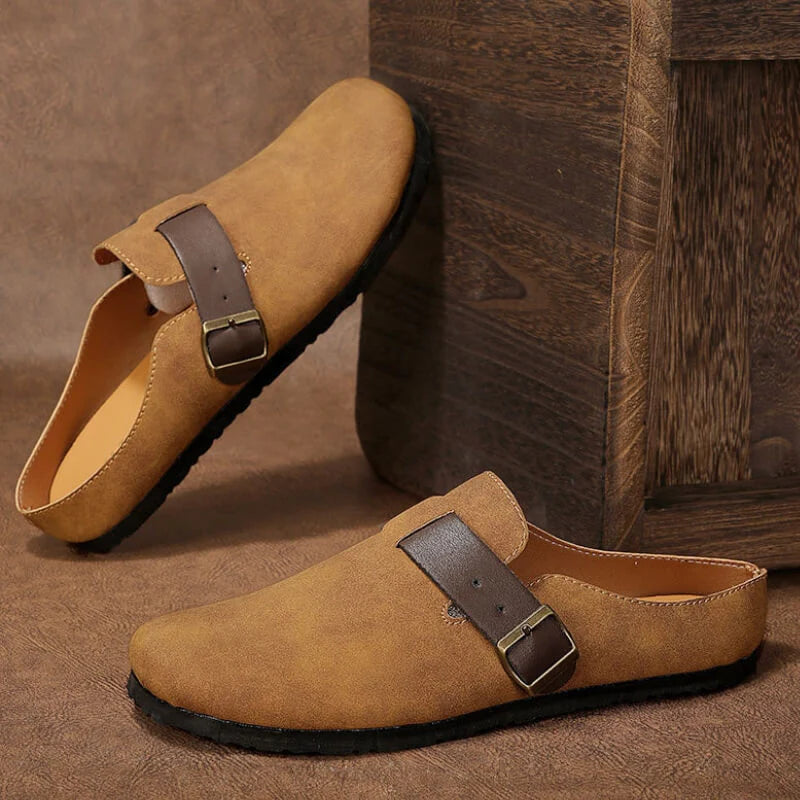 Aetos Men's Slip On Casual Retro Mules (Brown)