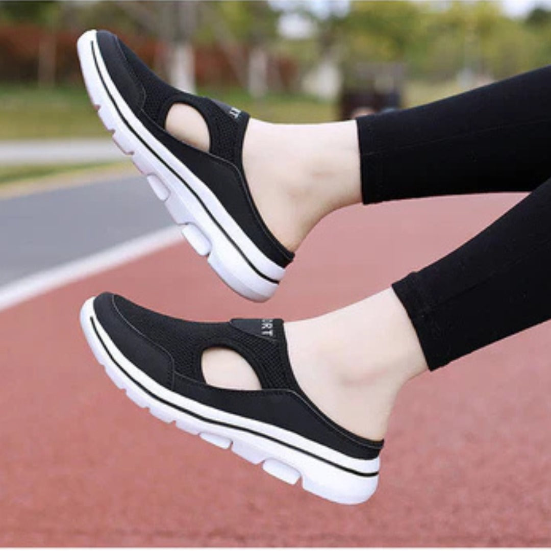 Aetos Men's Black Lightweight Orthopedic Breezeback Shoes