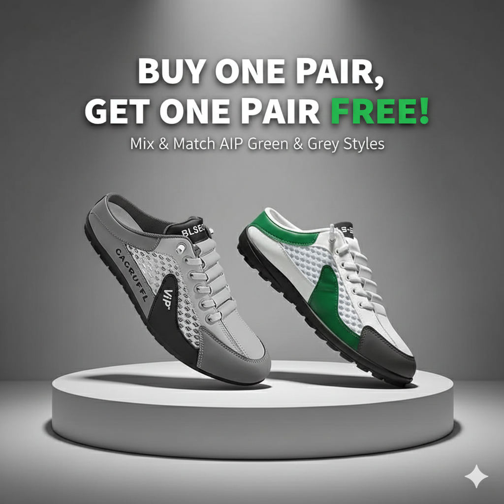 Aetos Men's Half Casual Slip-on Shoe (Grey + Green)