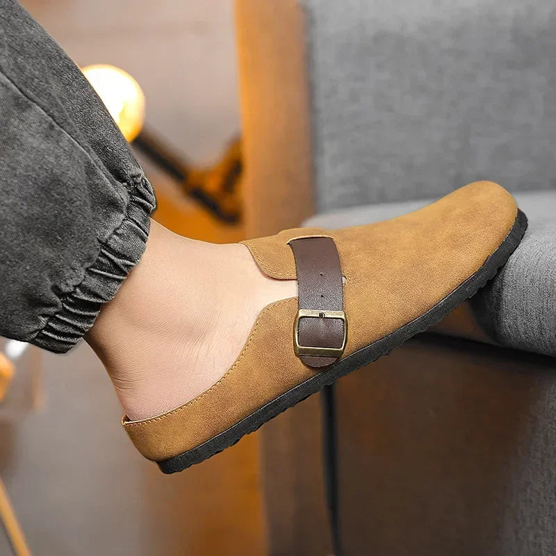 Aetos Men's Slip On Casual Retro Mules (Brown)