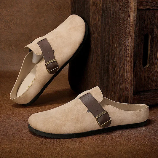 Aetos Men's Slip On Casual Retro Mules (Beige)