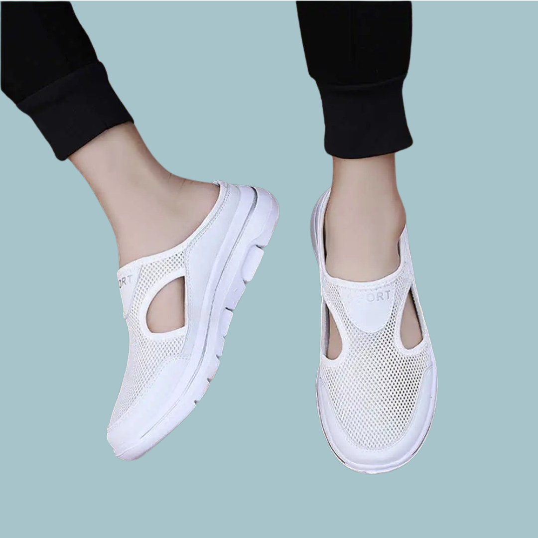 Aetos Men's White Lightweight Orthopedic Breezeback Shoes