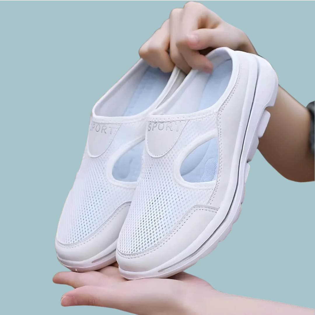 Aetos Men's White Lightweight Orthopedic Breezeback Shoes