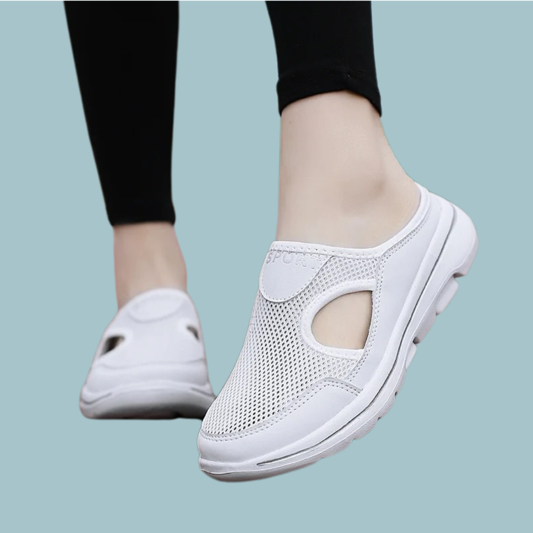 Aetos Men's White Lightweight Orthopedic Breezeback Shoes