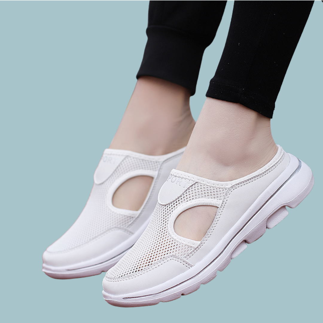 Aetos Men's White Lightweight Orthopedic Breezeback Shoes