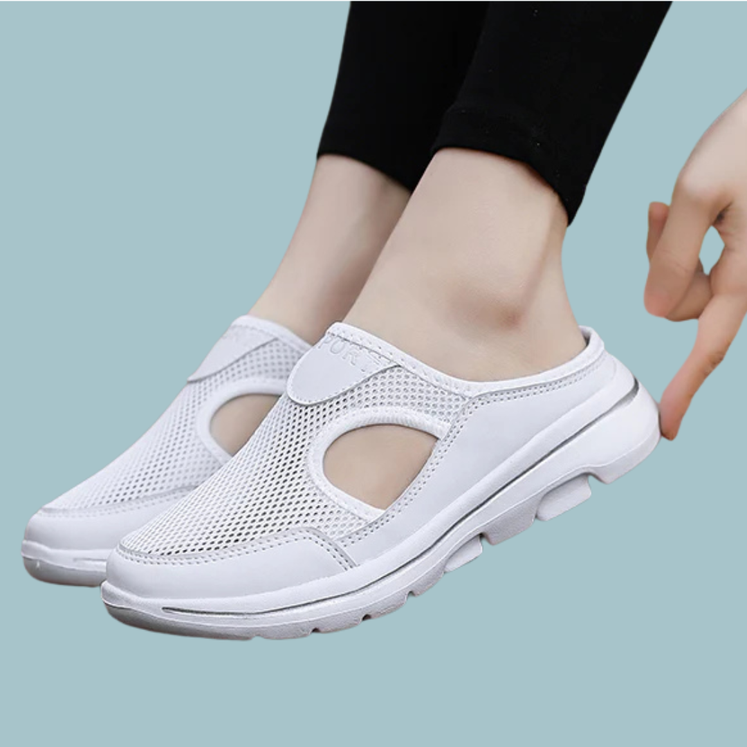 Aetos Men's White Lightweight Orthopedic Breezeback Shoes