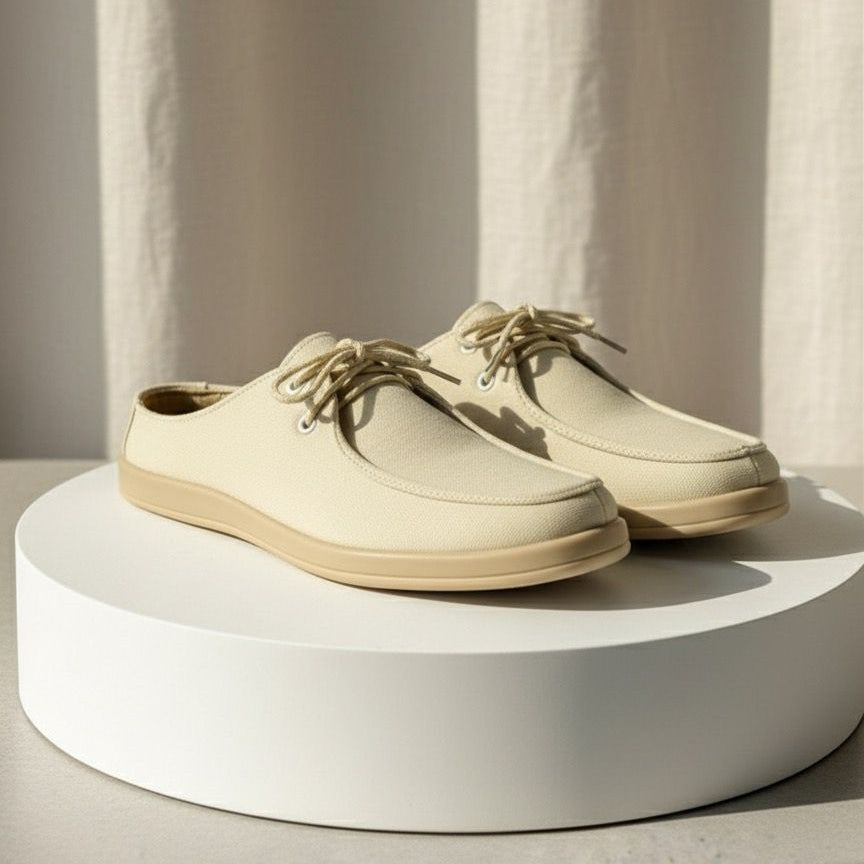 Aetos Men’s Beige Linen Fisherman Slip-On Shoes