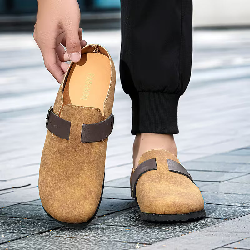 Aetos Men's Slip On Casual Retro Mules (Brown)